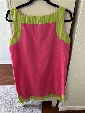 Lilly Pulitzer Pink Shift Dress with Lime Trim